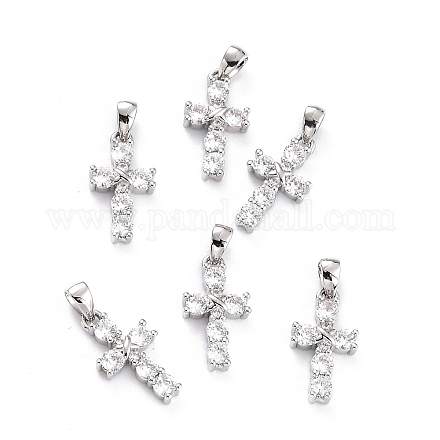 Латунные микро проложить кубический цирконий подвеска ZIRC-P089-21P-1