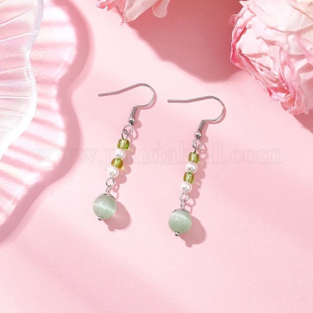 Глаза кота болтающийся серьги EJEW-JE06491-02-1