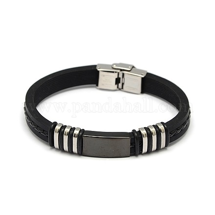 Unisex Casual Style Leather Cord Bracelets BJEW-L373-02B-1