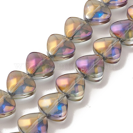 Brins de perles de verre de galvanoplastie transparentes EGLA-P050-FR02-1