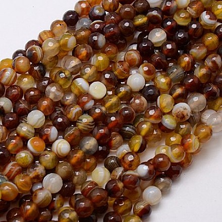 Chapelets de perles en agate à rayures naturelles/agates à bandes X-G-G581-6mm-06-1