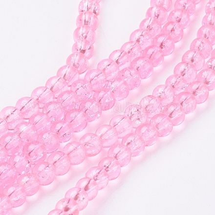 Spray Painted Crackle Glass Beads Strands CCG-Q001-4mm-02-1