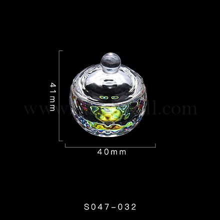 Faceted Round Nail Art Glass Dappen Dish MRMJ-S047-032-1