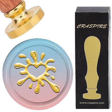 Латунные восковые печати с деревянной ручкой AJEW-WH0412-0356-1