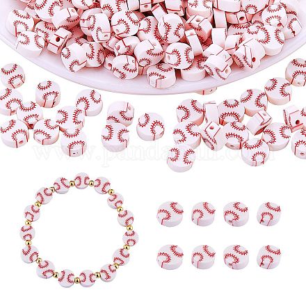 200 шт. бусины из полимерной глины в виде бейсбольного мяча JX611A-1