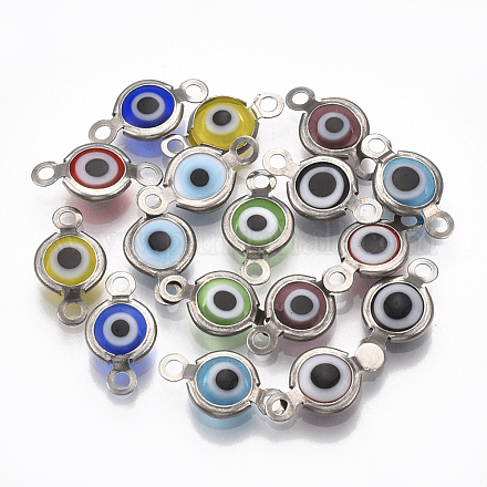 Conectores de enlaces de murano de ojo malvado hecho a mano STAS-T041-02-1