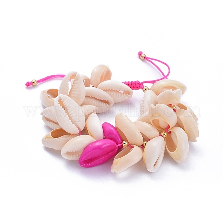 Bracelets de perle tressés avec cordon de nylon réglable BJEW-JB05117-01-1