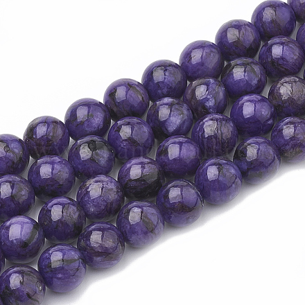 Cordes de perles de calcédoine naturelles G-S333-6mm-011-1