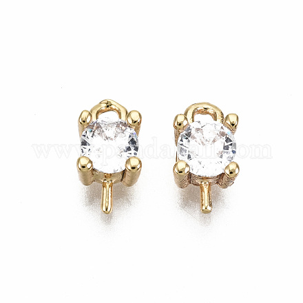 Brass Micro Pave Clear Cubic Zirconia Peg Bails Charms KK-T056-95G-NF-1