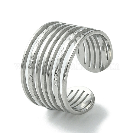 304 anello a polsino aperto in acciaio inossidabile RJEW-L110-041P-1