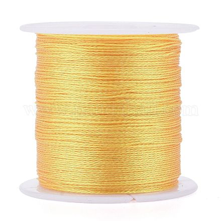 ポリエステル編組メタリック糸  DIYの編みこみのブレスレット作りと刺繡のために  ライトカーキ  0.4mm  6プライ  約54.68ヤード（50m）/ロール OCOR-I007-B-11-1