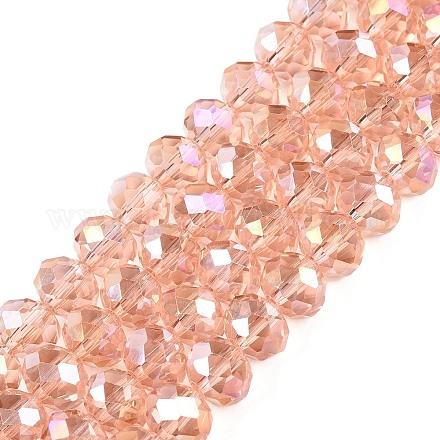 Стеклянные бусины с гальваническим покрытием  EGLA-A044-T8mm-B21-1