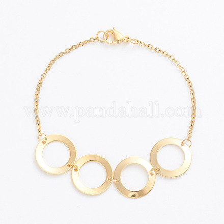 304 inox lien anneau bracelets STAS-I146-04G-1