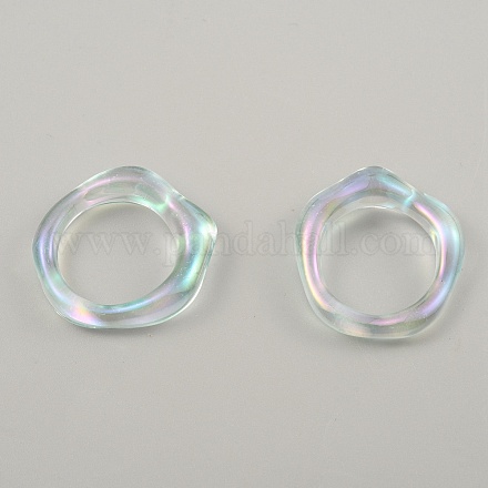 Карамельного цвета пластиковое твист-волнообразное кольцо на палец для женщин&nbsp;RJEW-WH0004-26A-1