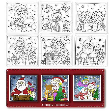 CRASPIRE Christmas Silicone Clear Stamps Santa Claus Merry Christmas Snowman Patterns Clear Stamps for Card Making Decoration DIY Scrapbooking Embossing Album Decor Craft DIY-WH0167-56-1059-1