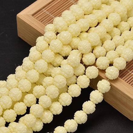 Dyed Flower Synthetic Coral Beads Strands CORA-O003-01C-1