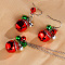 Christmas Bell Alloy Rhinestone Pendant Necklaces & Dangle Earrings Sets, Red, 480mm & 44x15mm