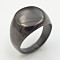 304 Stainless Steel Finger Rings, Flat Round, Black, US Size 10(19.8mm)