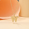 Alloy Textured Initial Pendant Necklaces, Golden, Letter W, 18.31 inch(46.5cm)