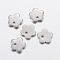 Tarnish Resistant 304 Stainless Steel Charms, Flower, Stainless Steel Color, 7x7x1mm, Hole: 1mm