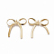 Brass Pendants, Bowknot, Nickel Free, Real 18K Gold Plated, 36~39x37~39x4mm, Hole: 1.2mm