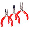 3Pcs 3 Styles Carbon Steel Mini Pliers Sets, Polishing, Stainless Steel Color, 75~80mm, 1pc/style