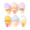 Opaque Resin Cabochons, Ice Cream, Mixed Color, 35.5x18.5mm