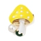 Mushroom Enamel Pins, Alloy Brooches for Backpack Clothes, with Plastic Pearl, Gold, 29x23mm