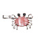 Synthetic Cherry Quartz Glass Pendants, Crab, 20mm