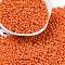 8/0 Baking Paint Glass Seed Beads, Round Hole, Teardrop, Dark Orange, 3x2mm, Hole: 1mm, about 18750pcs/pound