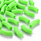 Opaque Acrylic Beads, Curved Tube, Lime, 36x13.5x11.5mm, Hole: 4mm, about 133pcs/500g