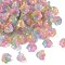 Transparent Glass Beads Caps, with Glitter Powder, Light Blue, 12x8mm, Hole: 1.4mm, 1250pcs/1000g