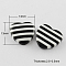 Striped Resin Cabochons, Heart, Black, 13x13x2.5~3.5mm