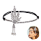 1Pc Zinc Alloy Rhinestone Headbands, with ABS Pearl, Hair Accessories for Women, Platinum, 520mm, Inner Diameter: 240mm