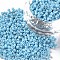 Opaque Glass Seed Beads, Rainbow Plated, Round, Cornflower Blue, 3mm, Hole: 1mm, about 10000pcs/bag