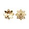 Brass Bead Caps, Multi-Petal, Long-lasting, Flower, Real 14K Gold Plated, 7x7x2mm, Hole: 1.2mm