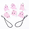 DIY Translucent Resin Pig Mobile Phone Strap Making Kits, with Cord Loop and Alloy Lobster Claw Clasps, Pearl Pink, 19~70x0.8~23x0.8~26mm, Hole: 2mm
