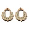 Printed Poplar Wood Pendants, Flower Charms, with Jump Ring, BurlyWood, 44.5x39.5x2.5mm, Hole: 5mm