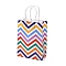 Wave Shaped Print Paper Packing Tote Bags, Shopping Bags with Handles, Rectangle, Colorful, 15x8x21cm
