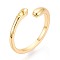 Brass Cup Peg Ring Settings, Adjustable Ring Settings for Half Drilled Beads, Real 18K Gold Plated, 7.5~8.5mm, Inner Diameter: 18mm, Pin: 0.8mm