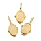 Brass Micro Pave Cubic Zirconia Pendants, with White Crystal, Oval Charms, Lead Free & Cadmium Free, Rack Plating, Long-Lasting Plated, Real 18K Gold Plated, 24x13x6mm, Hole: 5x2.5mm
