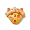 Cat Shape Opaque Resin Cabochons, Pizza, 22.5x23.5x7mm
