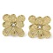 Ion Plating(IP) 304 Stainless Steel Stud Earrings, with Rhinestone for Women, Square, Real 14K Gold Plated, 19x19mm