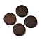 Natural Wood Beads, Dyed, Flat Round, Coconut Brown, 20x5mm, Hole: 2.5mm