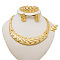 Rectangle Zinc Alloy Bracelets & Earrings & Necklaces & Rings Sets, Golden, 400mm