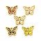 304 Stainless Steel Enamel Pendants, Ion Plating(IP), Real 18K Gold Plated, Butterfly, Mixed Color, 8.5x11x3mm, Hole: 0.8mm