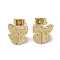 Brass Stud Earring Findings, with 925 Sterling Silver Pin, Bowknot, Real 18K Gold Plated, 11x11mm, Pin: 11.5x0.7mm & 3.5x0.7mm