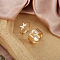 2Pcs Alloy Finger Rings Sets, Golden, Butterfly, Inner Diameter: 16~19mm
