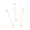 316 Surgical Stainless Steel Eye Pins, Double Sided Eye Pins, Real 18K Gold Plated, 25x2.5x0.4mm, Hole: 1.4mm