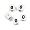 Handmade Porcelain Beads, Square with Number, Number, 9x9x9mm, Hole: 1.8mm